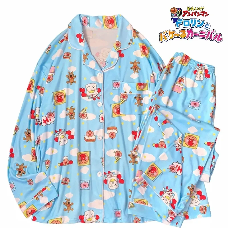 Anpanman Long Sleeve Pajama Set New Dormitory for Girls Comfortable Soft Loungewear External Penetration Holiday Gifts Students