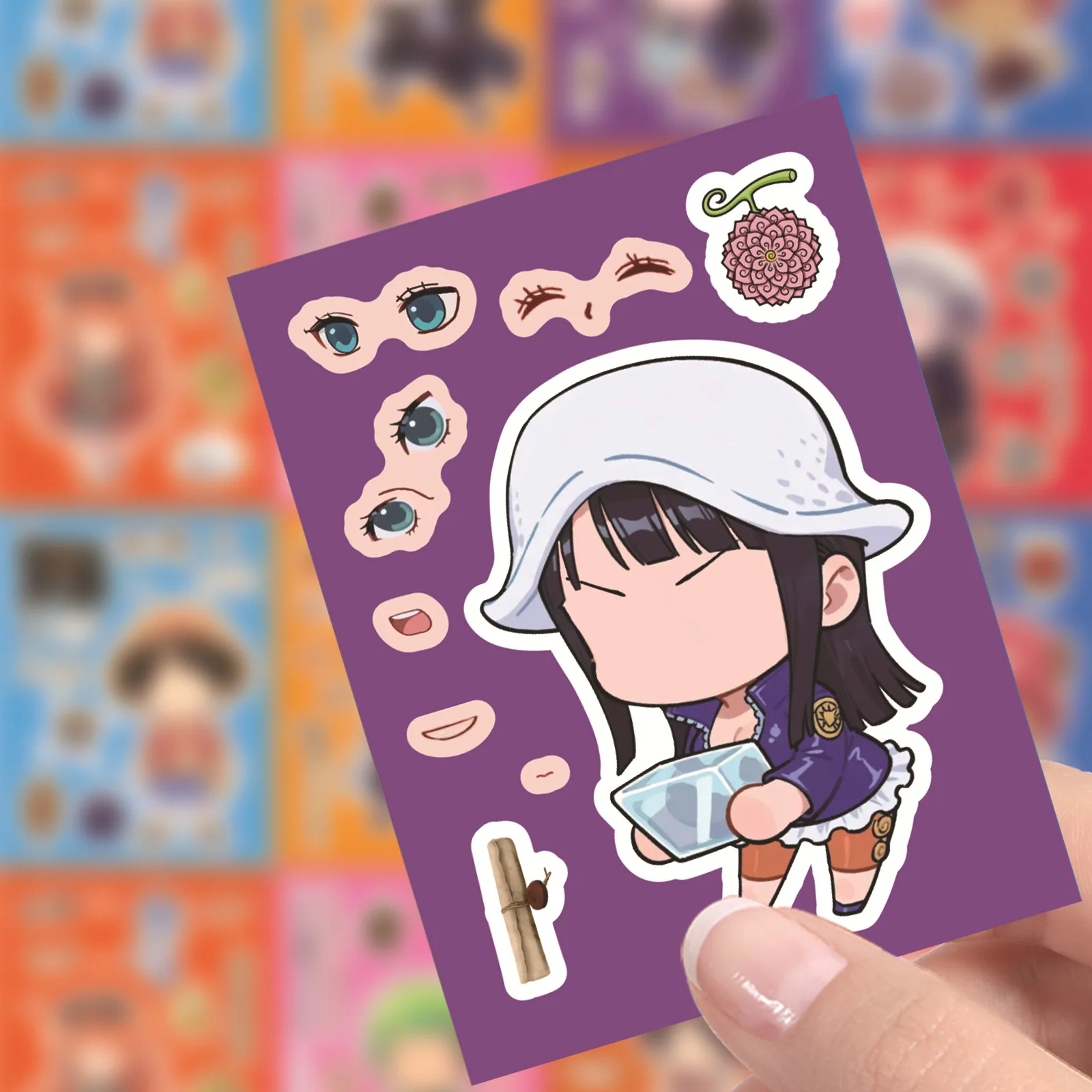 8/16 ورقة قطعة واحدة جعل وجه لغز ملصقات الأطفال DIY بها بنفسك لطيف لوفي بانوراما الشارات مضحك الكرتون طفل تجميع ألعاب تعليمية #5