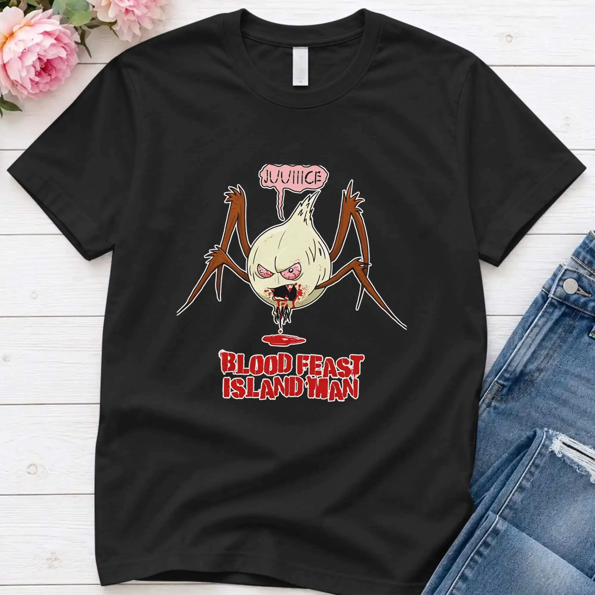 Blood Feast Island Man T Shirts Men 100% Cotton T-Shirts Crewneck Aqua Teen Hunger Force Tee Shirt Clothing Plus Size