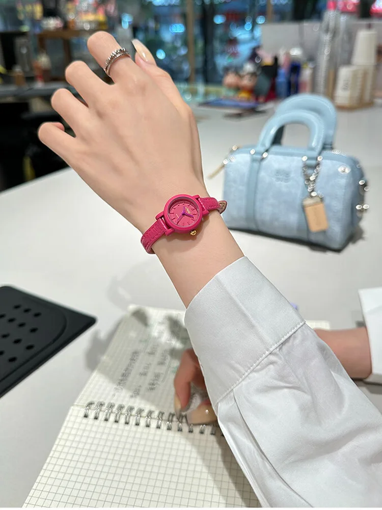DINIMI Watch female students high school girll temperament delicate small dial simple fashion belt quartz lady wrist watch