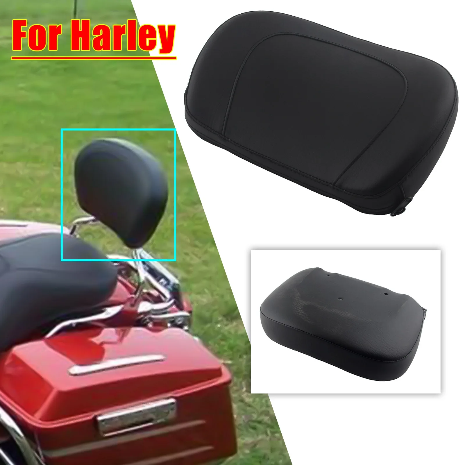 For Harley Davidson Touring Model 1997-2024 PU Leather Sissy Bar Backrest Pad view 3