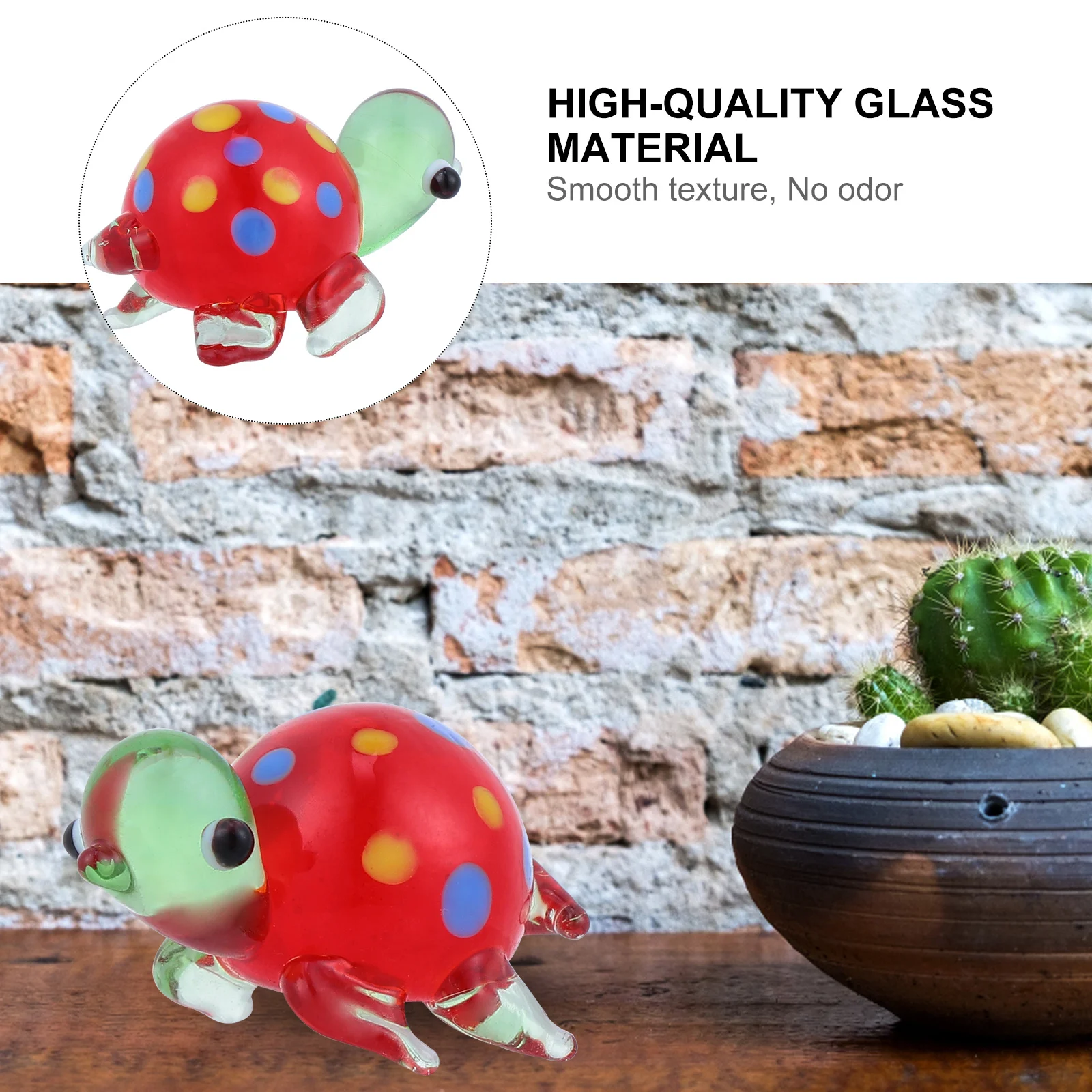 

Colorful Glass Turtle Miniature Handmade Decor for Home Desktop Micro Landscape Terrarium Succulents Indoor Patio