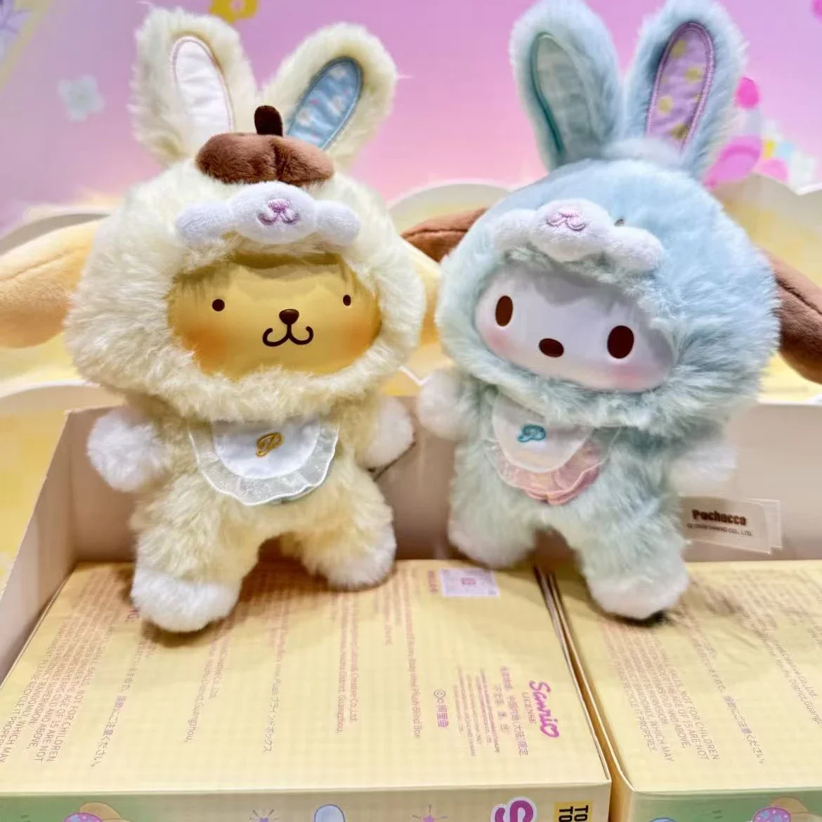 جديد سانريو الكرتون الأرنب سلسلة صندوق أعمى كورومي Pochacco مرحبا كيتي 3 أجيال الفينيل دمية ألعاب أطفال هدايا عيد الميلاد #3