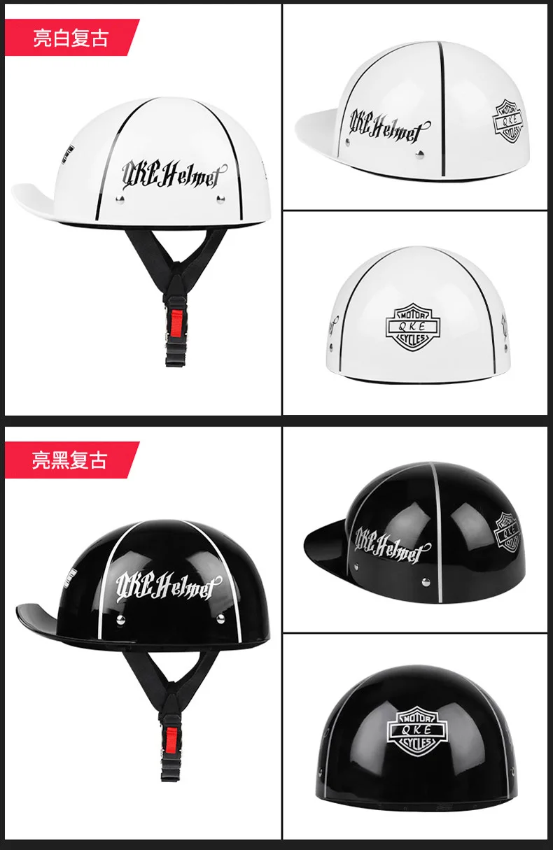 V Retro Halb Roller Helm Baseball Kappe Sicherheit für Motorrad Harley Vintage Elektrische Radfahren Motorrad Klassische Mode Helme – Detail 24