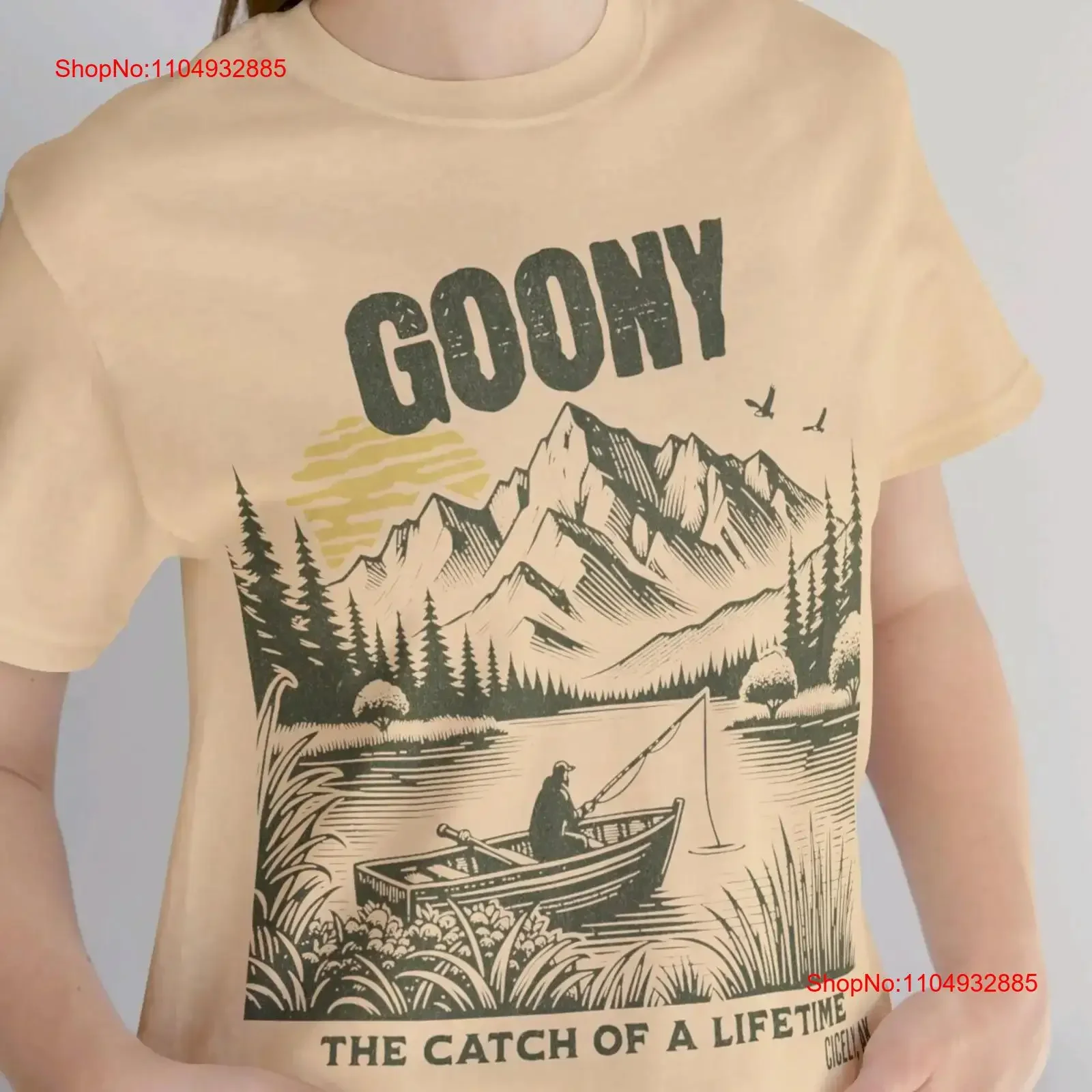 

Northern Exposure T Shirt A Fish Story 'Goony The Catch of Lifetime' Cicely AK Fishing KBHR Outdoors vintage Washed Unisex