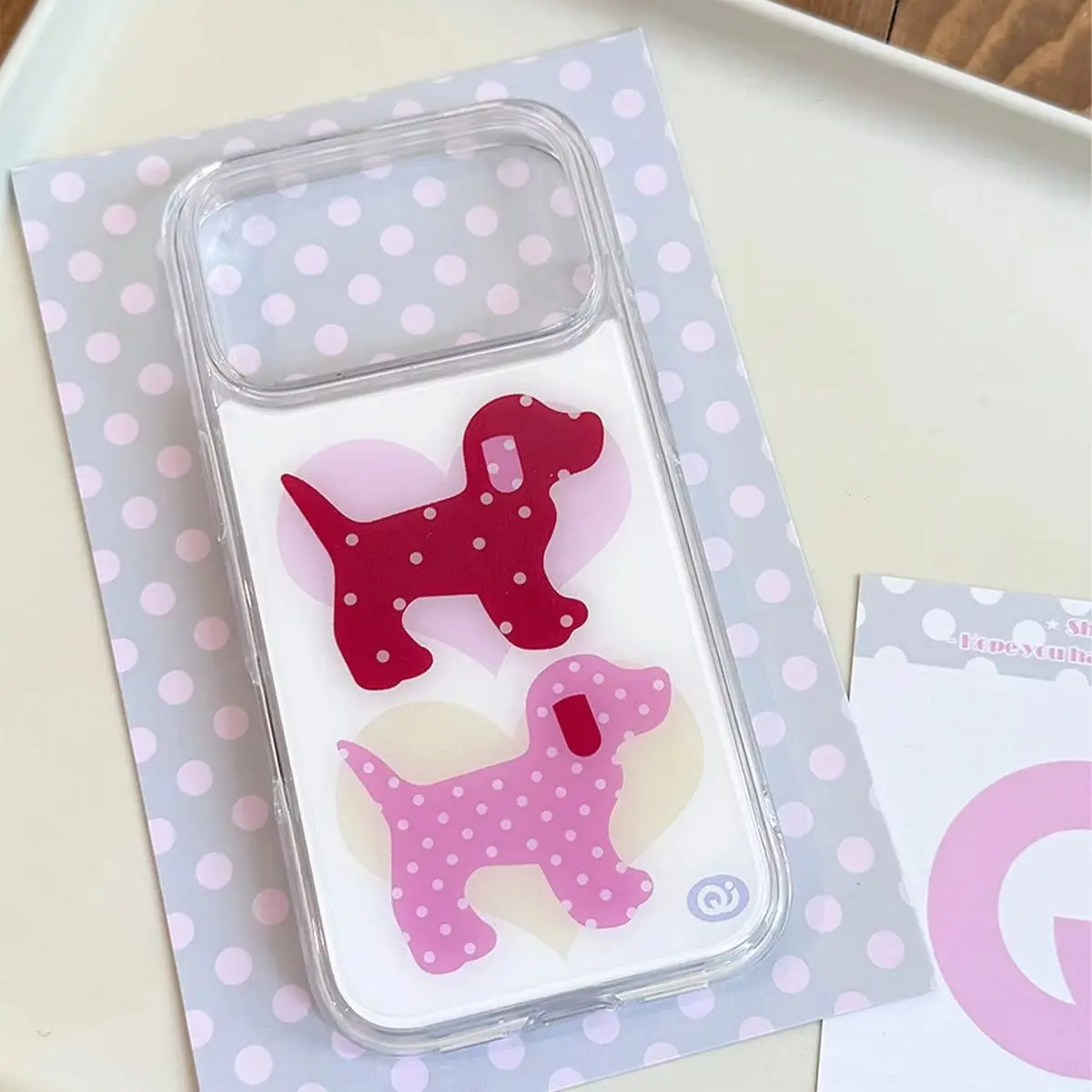 Kawaii Puppy Polka Dots Phone Case For iPhone 18 Ultra 17 Air 16 E 15 14 13 12 11 Pro Max Plus X XS XR 7 8 Plus Y2K Sweet Cover