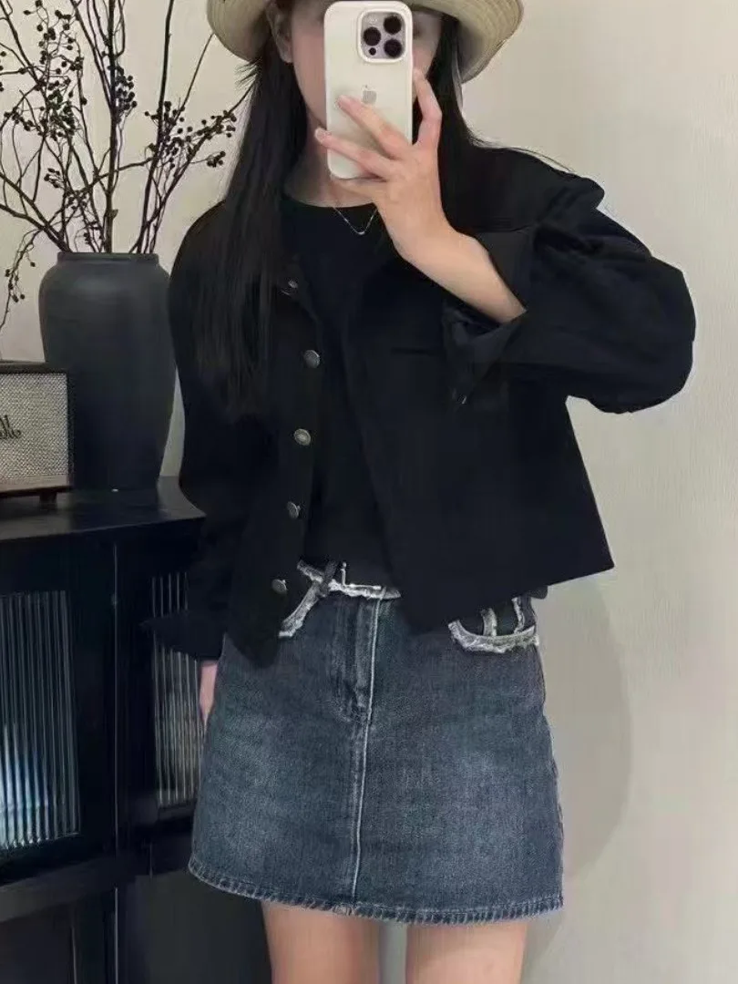 Retro Korean Design Deer Skin Velvet Short Jacket Women's 2026 Autumn Slim Fit Stand Collar Biker Style Top Casual Fashion