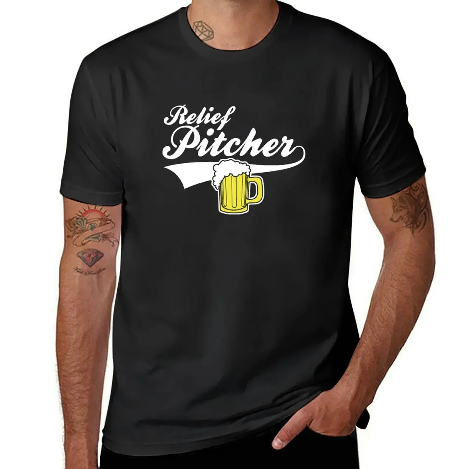 Relief pitcher beer T-Shirt graphic shirts baggy shirts man t shirt vintage t shirts men t