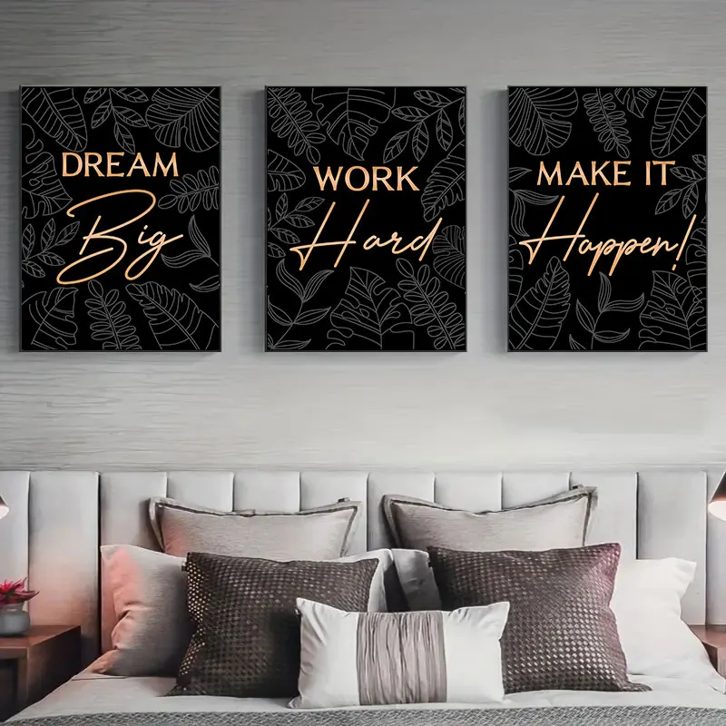 Modern Inspirational Quotes Canvas Art Simple Fashion Decorative Poster Print for Living Room Bedroom Home Office Decor