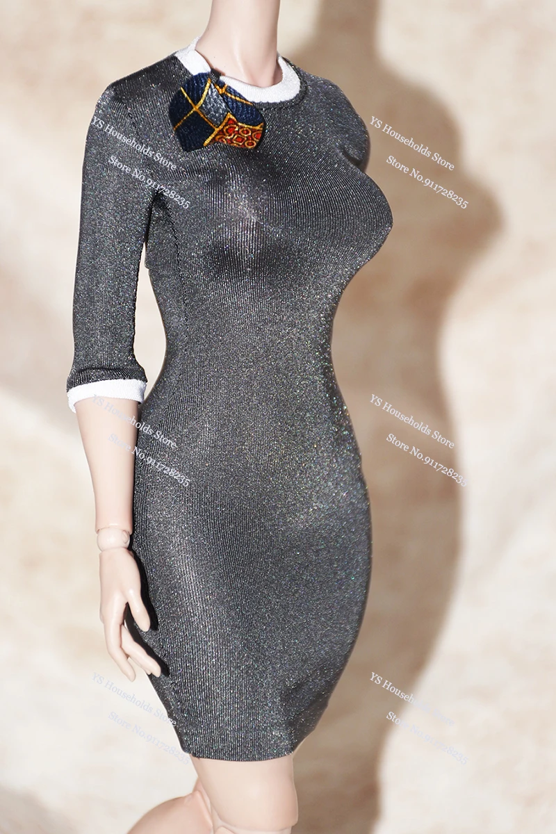 1/6 Vrouwelijke Soldaat Stewardess Cosplay Professioneel Pak Rok Boog Ontwerp Zwarte Korte Jas Speelgoed Accessoire Voor 12 "Figuur Lichaam