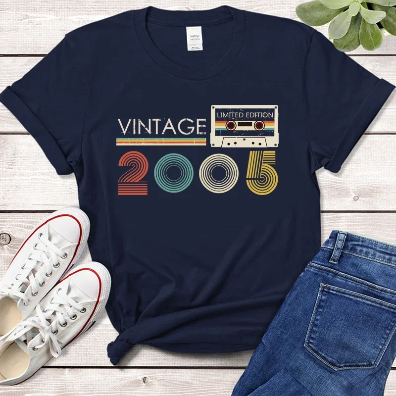 

Vintage Made In 2005 Limited Edition Tape Case Funny Women T Shirt 19th 19 Years Old Birthday Fashion Tshirt Girlfriend Gift Top