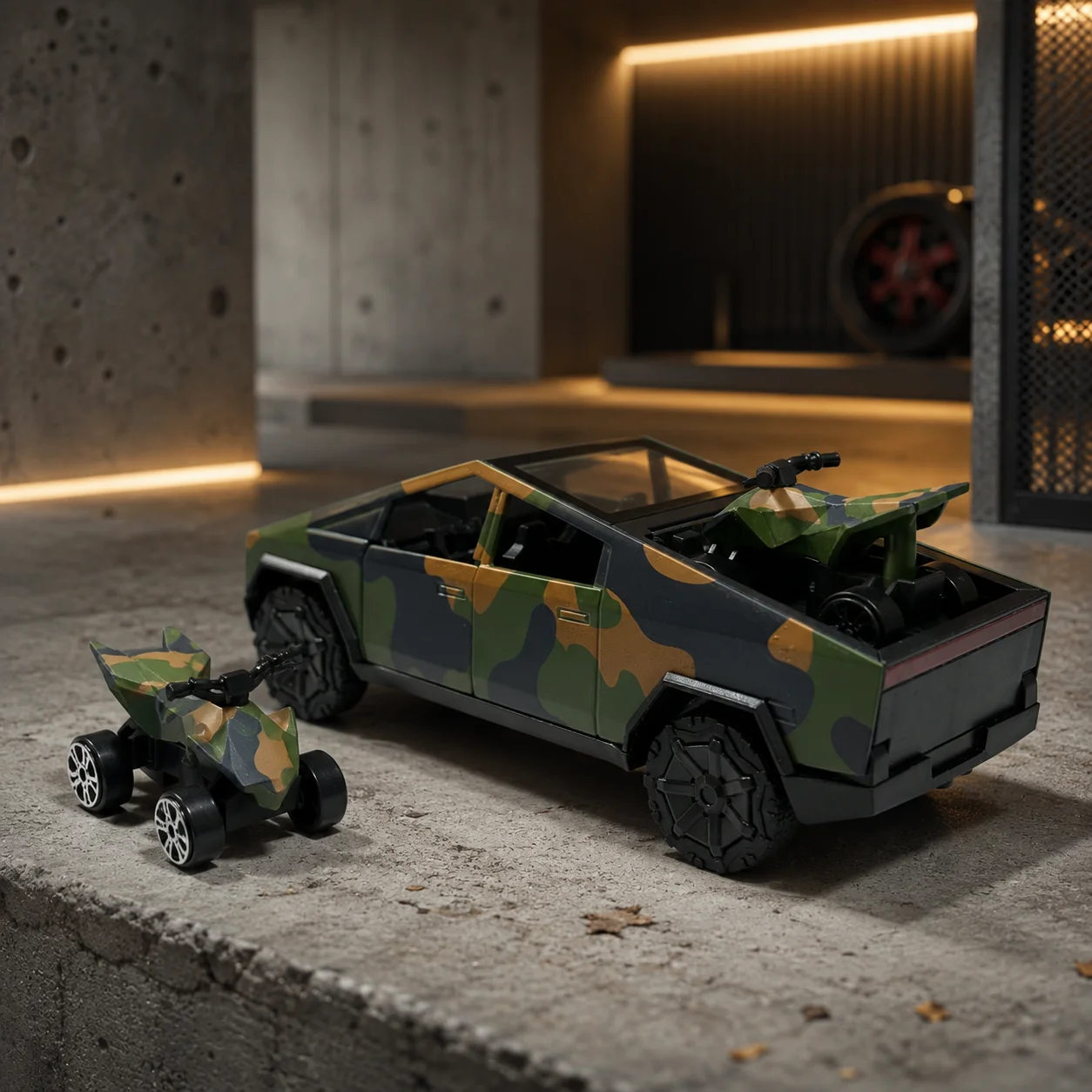 (Corrugated Box) Sharp-body Futuristic Pickup Style Toy Car, Powerful Spring, Metal Casting,the Best Gift. view 6