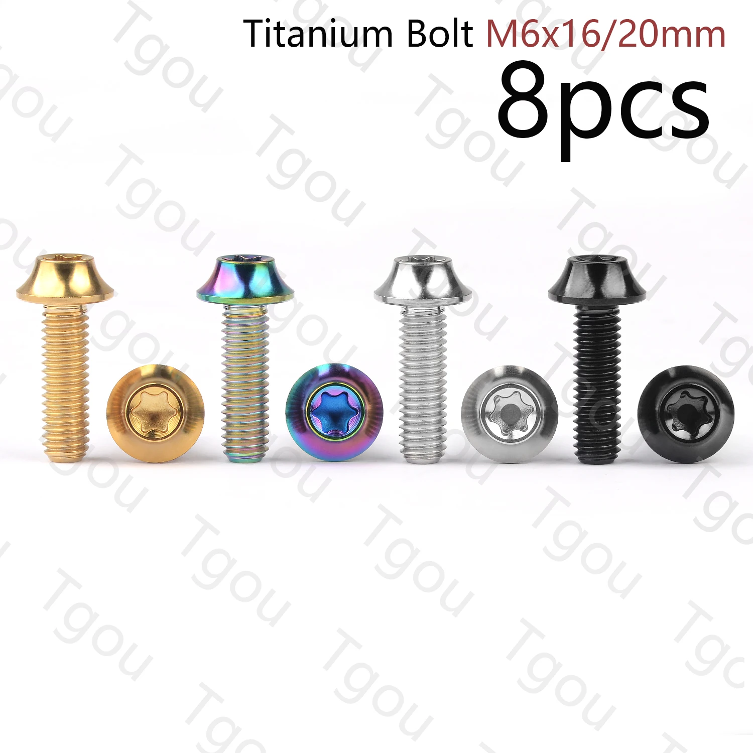 

Tgou Titanium Bolt M6x16/20mm T30 Torx Head Screws for Motorcycle Bicycle 8pcs