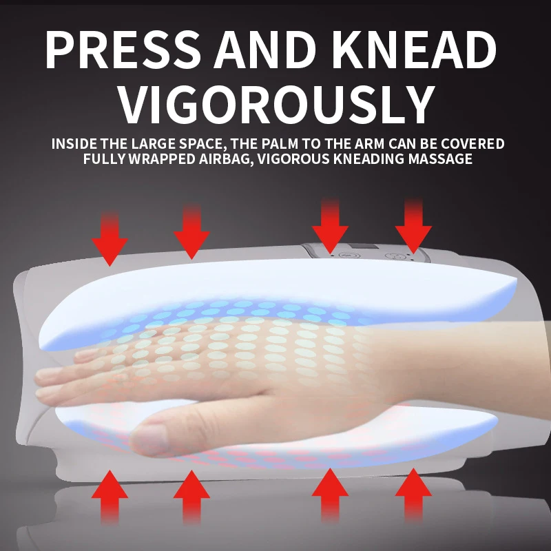Electric Hand Massage Device Heat Air Compression Palm Massager Beauty Finger Wrist Spa Relax Pain Relief Hand Care Best Gift