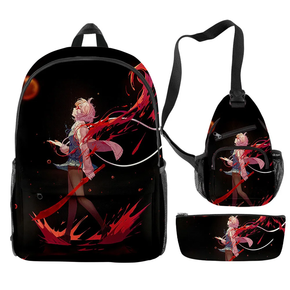 ยอดนิยมอ่อนเยาว์ตลก Beyond the Boundary 3 ชิ้น/เซ็ตกระเป๋าเป้สะพายหลัง 3D พิมพ์กระเป๋าถือแล็ปท็อป Daypack กระเป๋าเป้สะพายหลังกระเป๋าดินสอกรณี