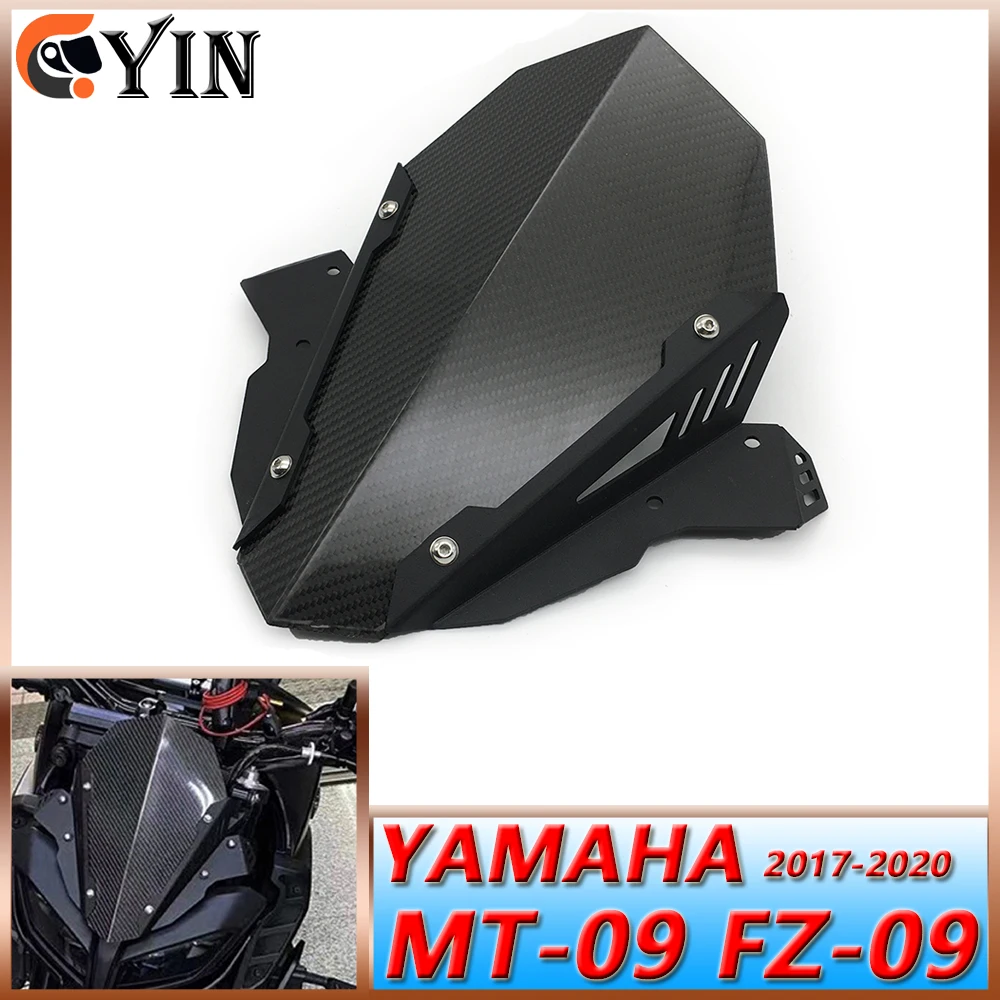 

For YAMAHA MT09 SP MT-09 FZ-09 2017-2020 MT 09 FZ09 17-20Motorcycle Carbon Fibre Aluminium Sports Windshield visor Windscreen