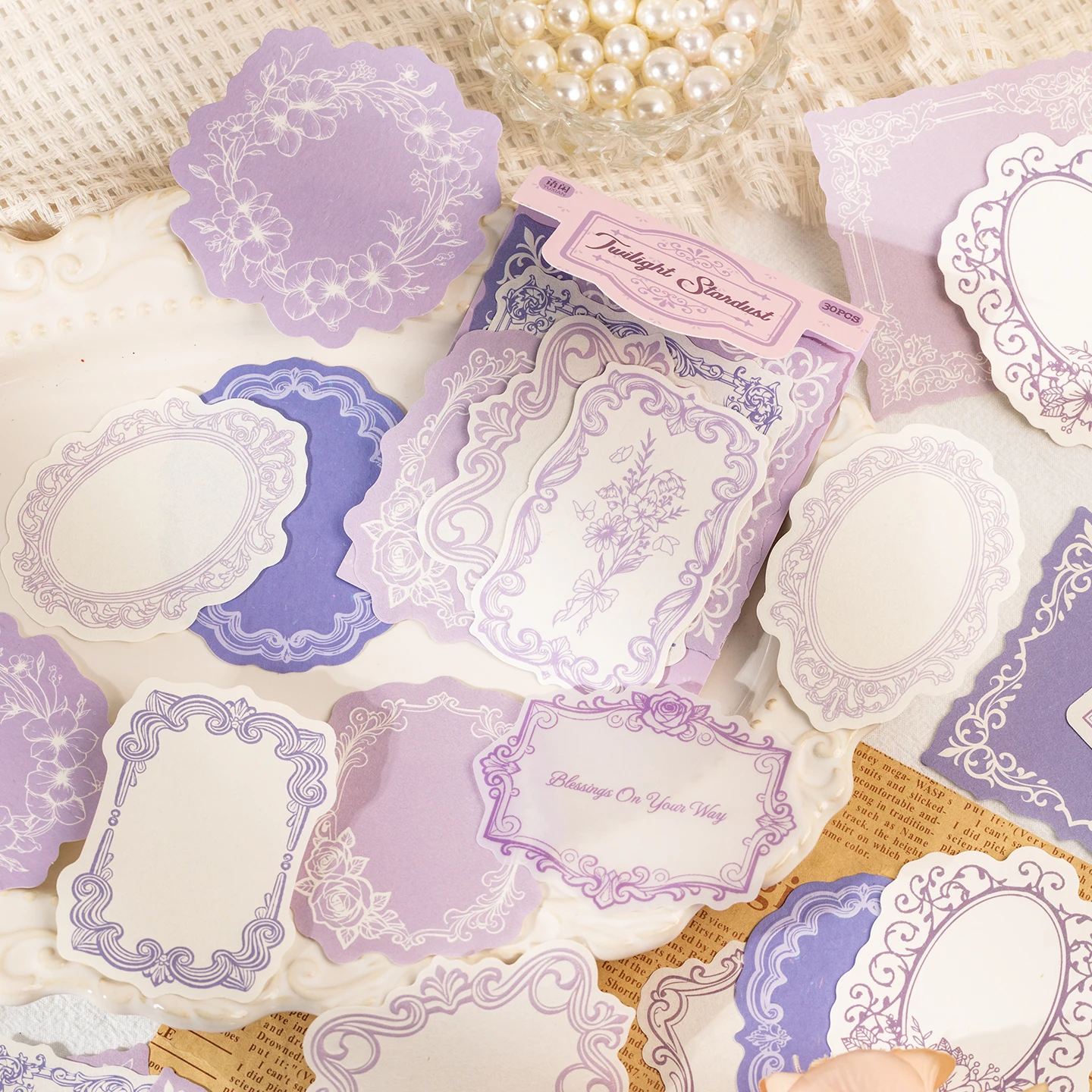 30 Stück Retro-Reliefmuster Nicht-Klebendes Dekorationspapier DIY Journal Scrapbooking Material Ästhetisches Bastelpapier