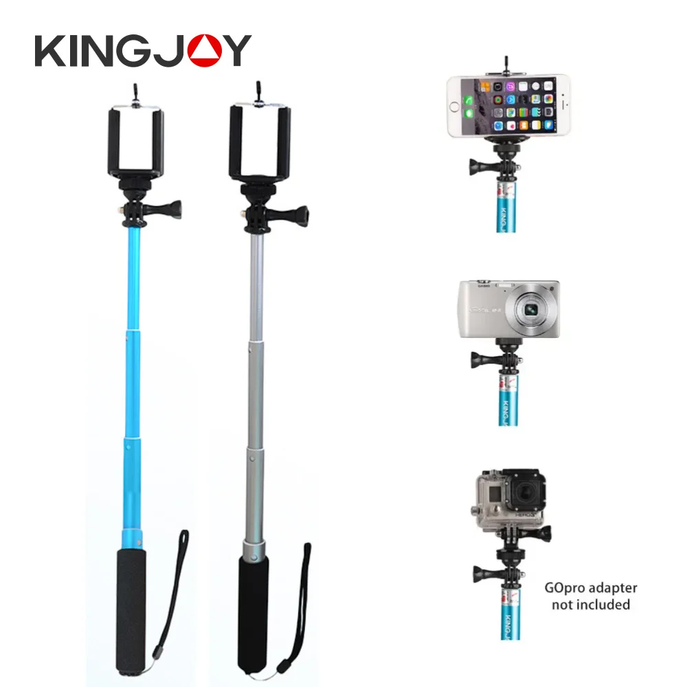 

KINGJOY Sliver/Black Selfie Stick Lightweight Handheld Stand with Phone Clip for Smartphone Gopro Camera iPhone Samsung Xiaomi