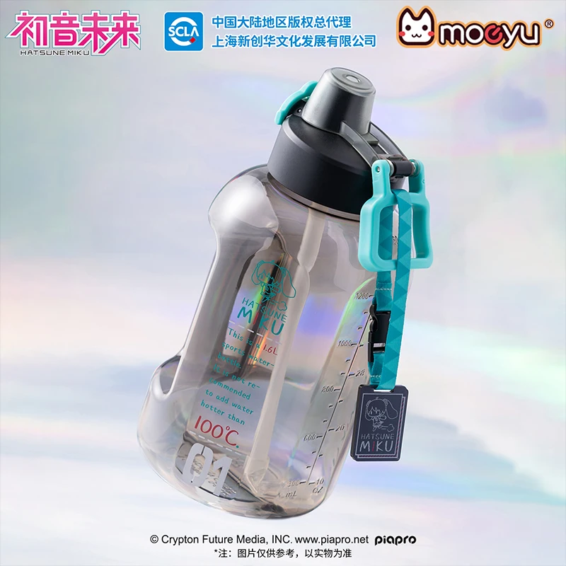 Moeyu Original Hatsune Miku Straw Water Bottle Cup Portable Bottles Cups Vocaloid Cartoon Large Drinkware for Outdoor Sports
