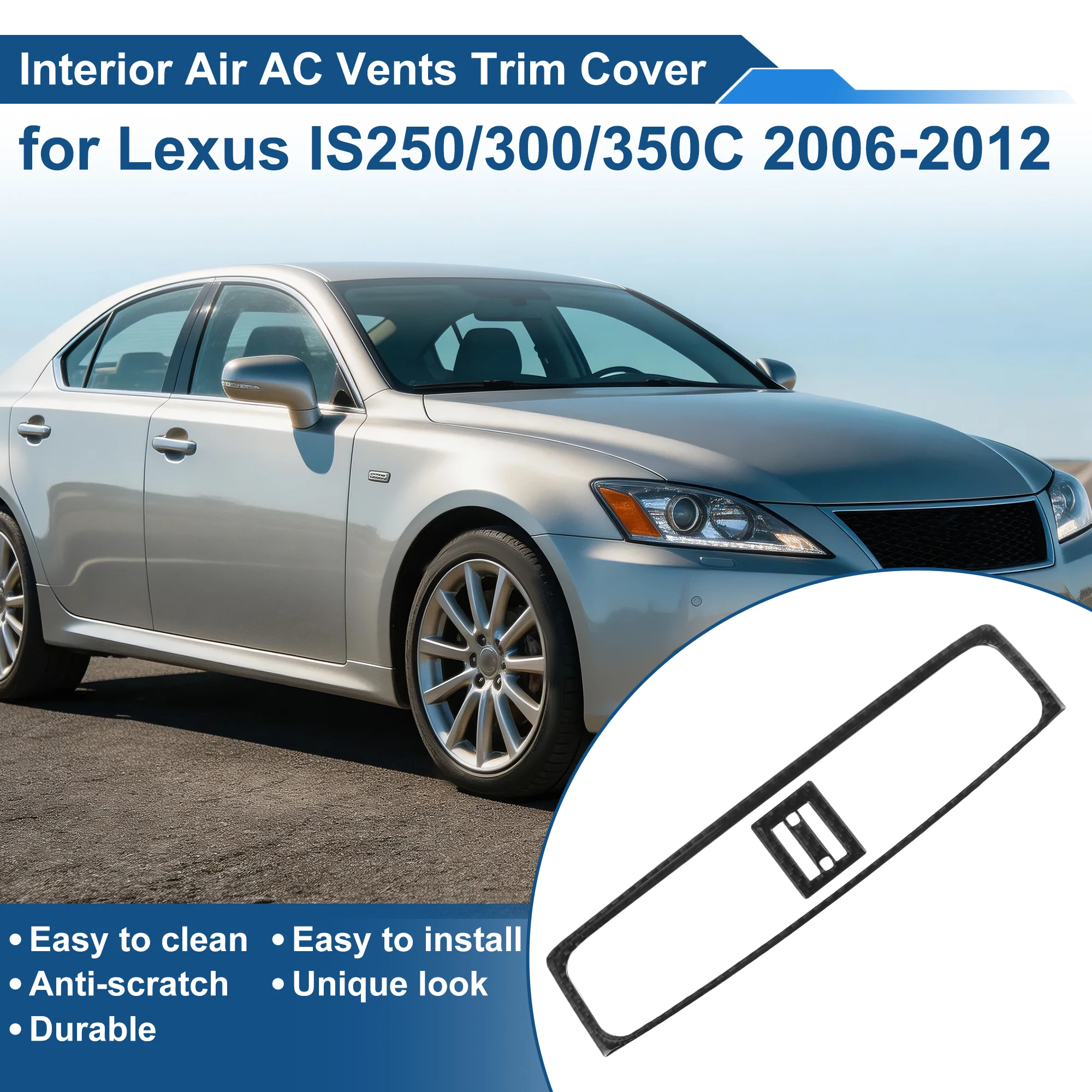 UXCELL for AC Vent Trim Frame for Lexus IS250C Center Console Vent Sticker