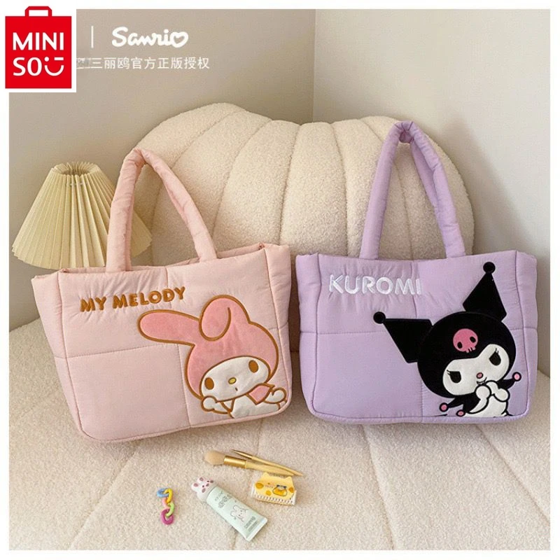 MINISO Sanrio cartoon hello kitty student down large tote bag fashion ladies shoulder bag