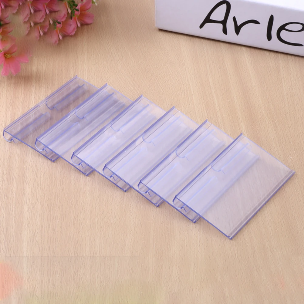 

30pcs Reusable Clear Price Tags Plastic Name Labels for Supermarket Retail Store Clip On Display Tag File Folder Label