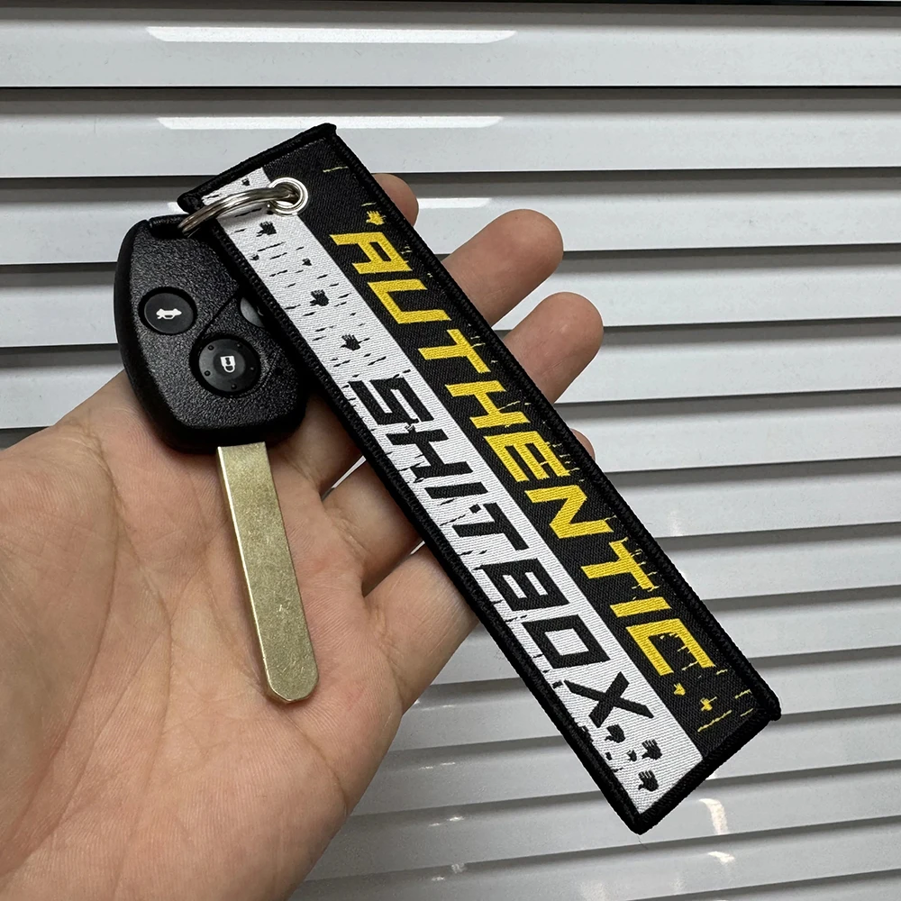 JDM Culture Tag Keychain Pendant Car Motorcycle Strip Embroidery Keyrings Key Chain Keyring Holder Pendant Auto Accessories
