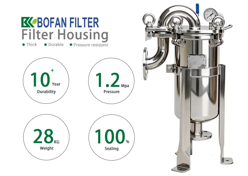 New Size #01 Top-entry Stainless Steel Bag Filter Housing Machine for Hydraulic Oil/Castor Oil/Fish Oil/Methanol/Thinner 500L/h