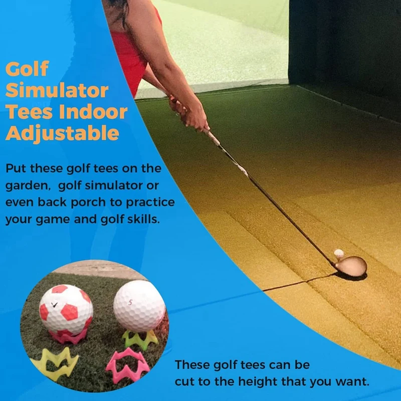 19Pcs Golf Simulator Tees Practice Golf Tees Golf Training Tees For Turf And Driving Range Indoor Tee