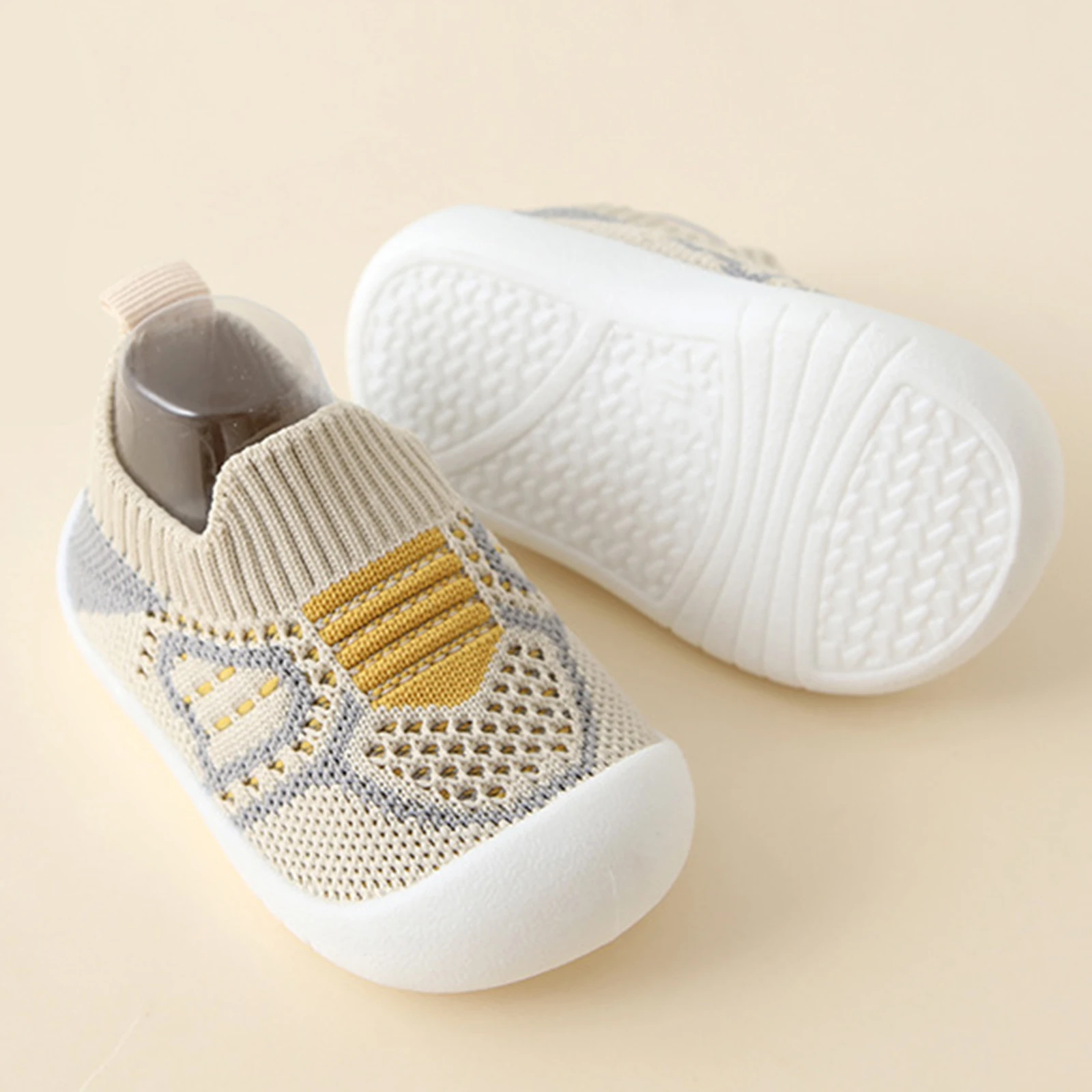 Infant Baby Sock Shoes Soft Rubber Sole Crib Shoes Anti-Slip First Walking Shoes