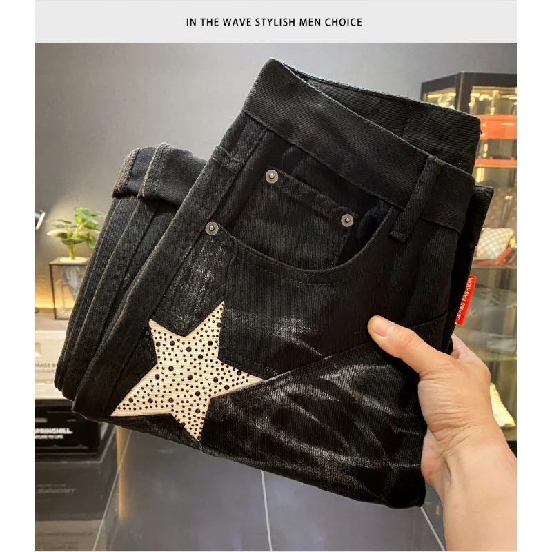 

American high-end loose straight leg jeans men's 2025 new autumn style cool and casual versatile wide leg long pants