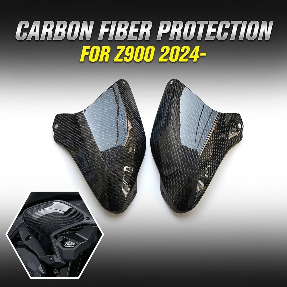 Carbon Fiber Motorcycle Radiator Side Cover Spoiler Fairing Aerodynamics Side Wing Cover For Kawasaki Z900 2024-2026