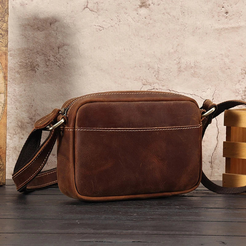 Męskie torby typu Crossbody z naturalnej skóry biznesowa torba na ramię na co dzień
