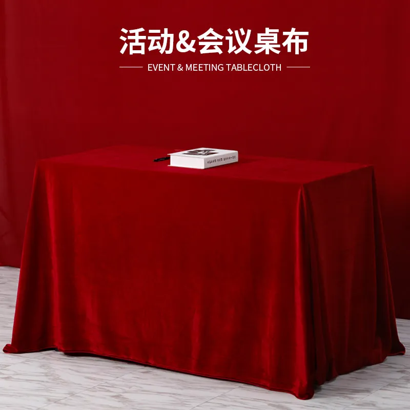 

Red Gold Velvet Office Conference Table Red Cloth Smashing Gold Egg Tablecloth Opening Engagement Table Cloth Suede Table Cloth
