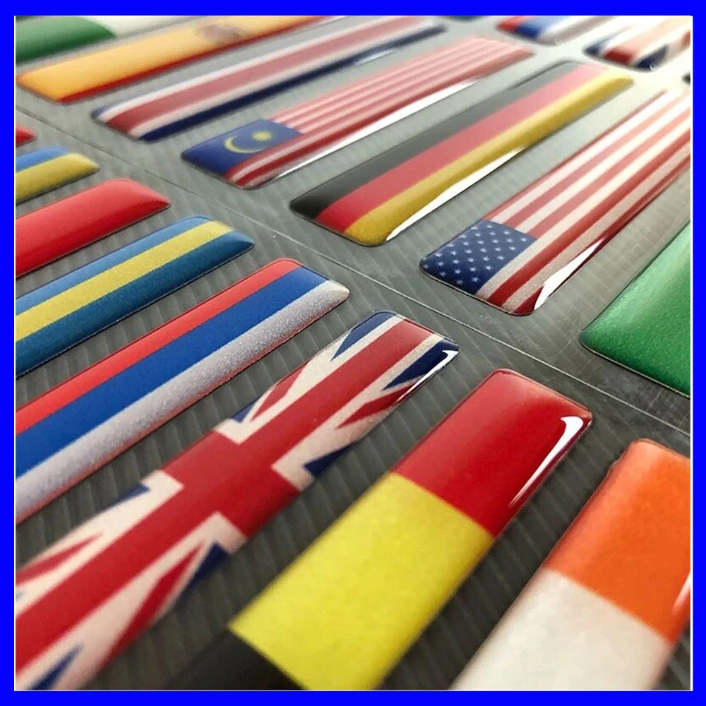 3D Reflective National Flag Sticker Motorcycle Accessories Car Decal British Italy USA France Russia Spain Brazil Chile Ukraine