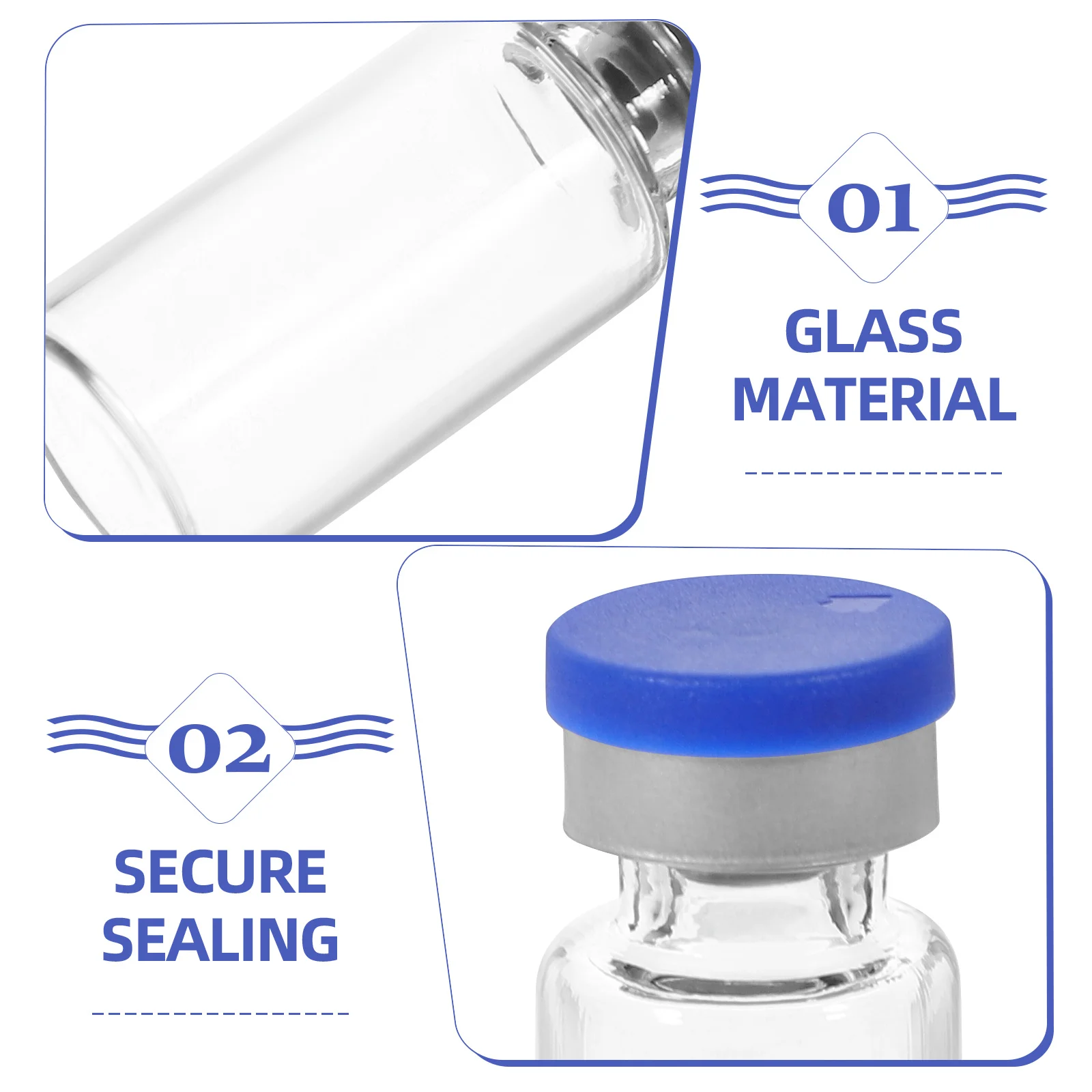 

20pcs Glass Bottles 3Ml Small Vials Leakproof Sealed Lid For Liquid Sampling Powder Storage Clear Tiny Lab Test Tube Glass