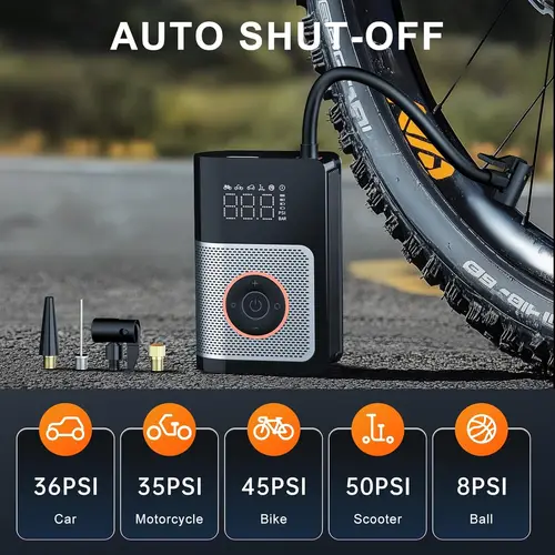 Inflador de neumáticos Compresor de aire portátil 160PSI Bomba de aire portátil para automóvil con manómetro de neumáticos para vehículos de motor motocicleta bicicleta