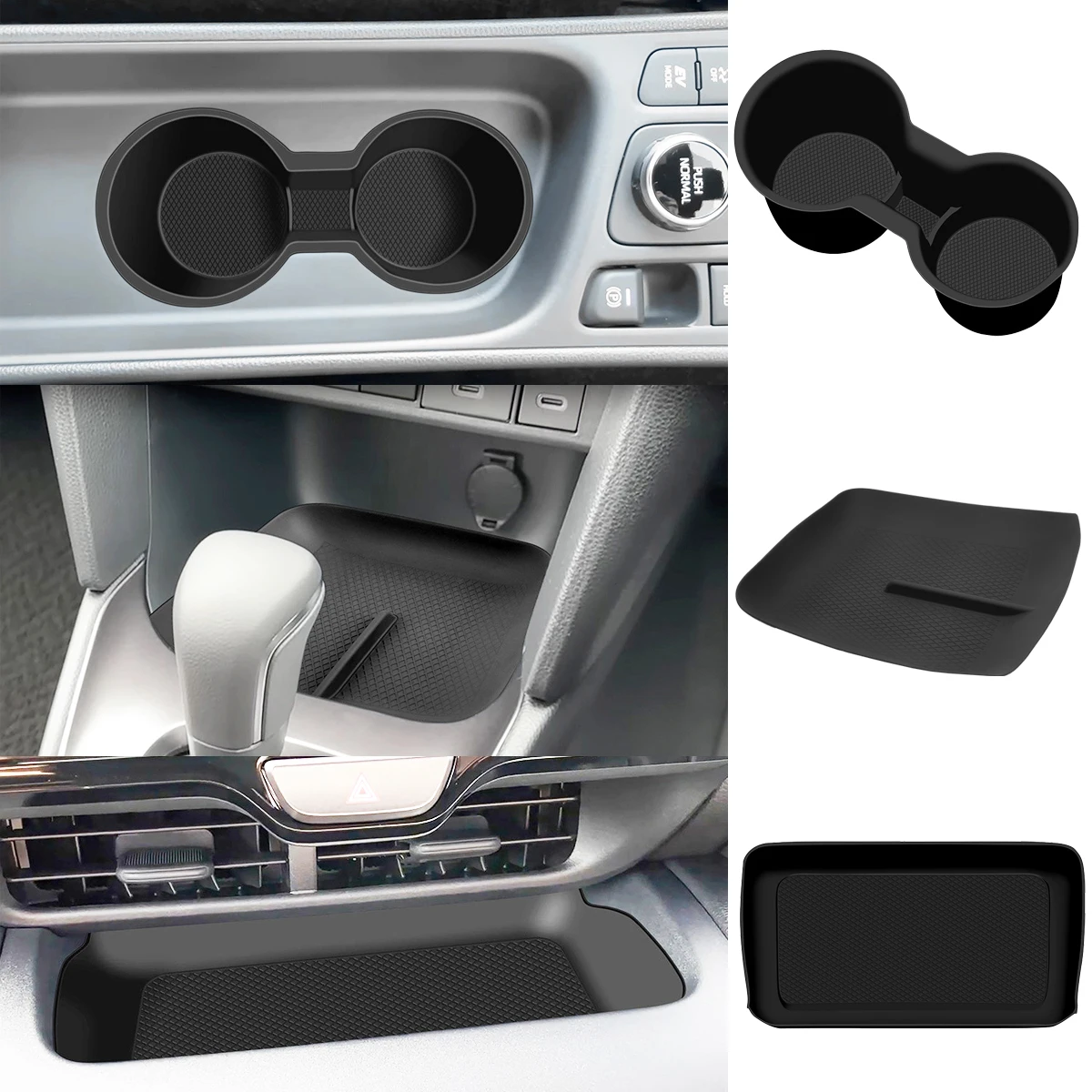 Für Toyota Yaris Cross Silikonmatte – Flexible Konsolenauflage für kabelloses Ladepad, Aufbewahrungsfach unter dem Bildschirm, Getränkehalter – Detail 2