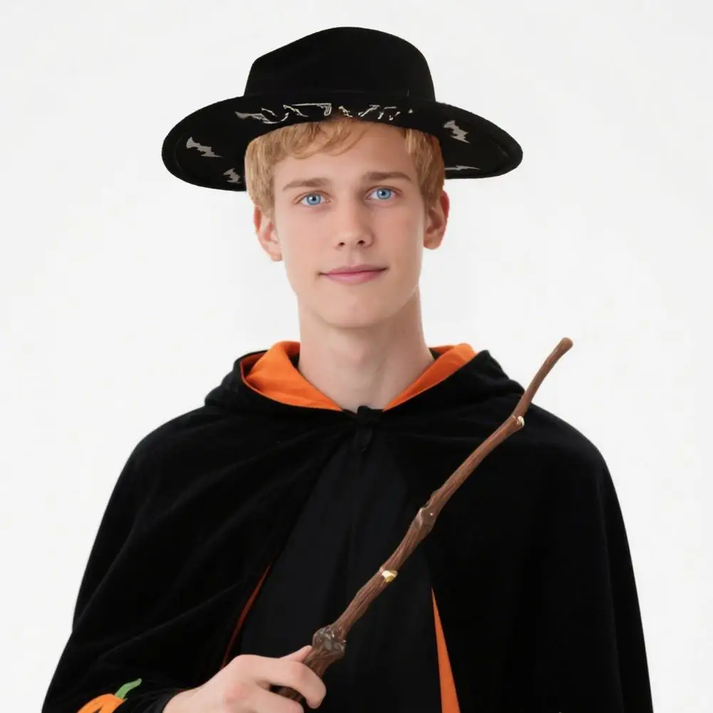 قبعة علوية ثلاثية الأبعاد للهالوين للرجال والنساء، إكسسوار زي الساحر الأسود، حفلة لباد أنيقة لعيد الميلاد