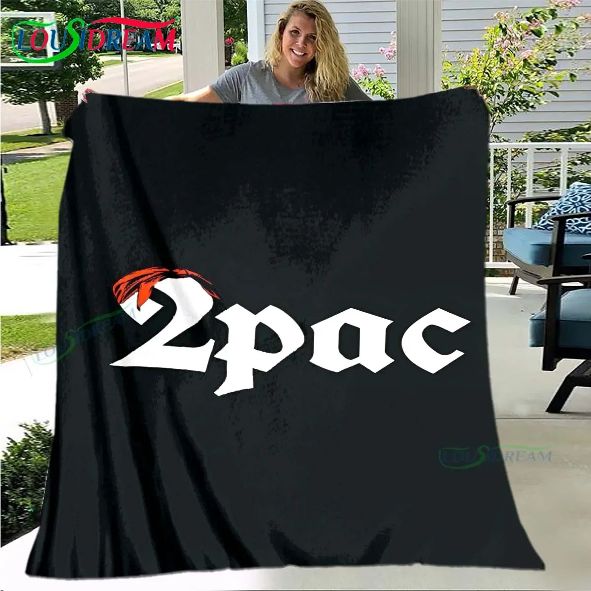 Pop Singer Tupac-Shakur 、2Pac Blanket,Flannel Throw Blanket for Bed Sofa Picnic Office Hiking Leisure Nap Birthday Gift