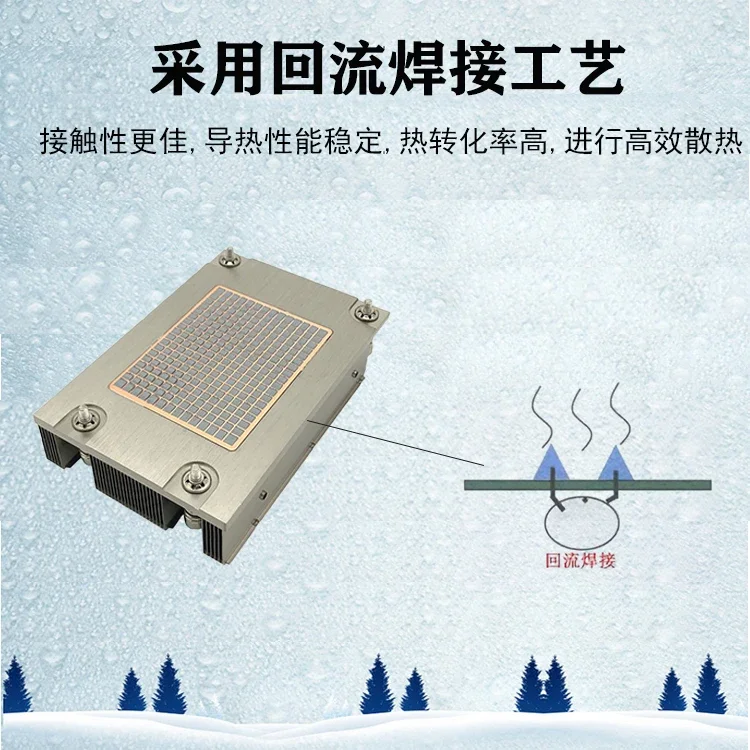 1U Passive CPU Cooler 3 Heat Pipes Support SP3 TR4 AMD Platform For Jinqianbao