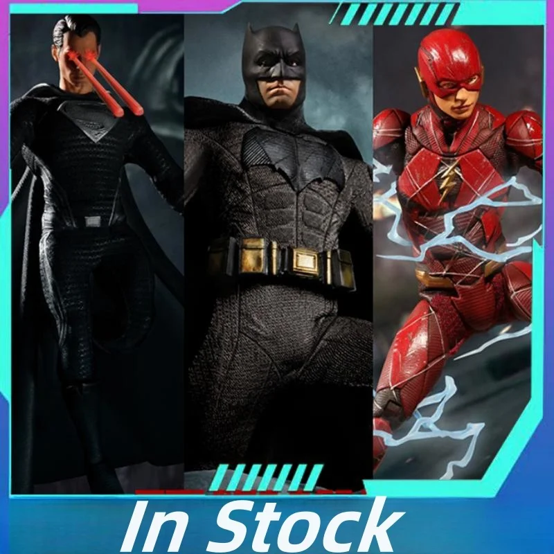 In Stock Originate Mezco Toy Justice League Superman Batman The Flashthree Person Suit Anime Action Figure Statue Toys Gifts