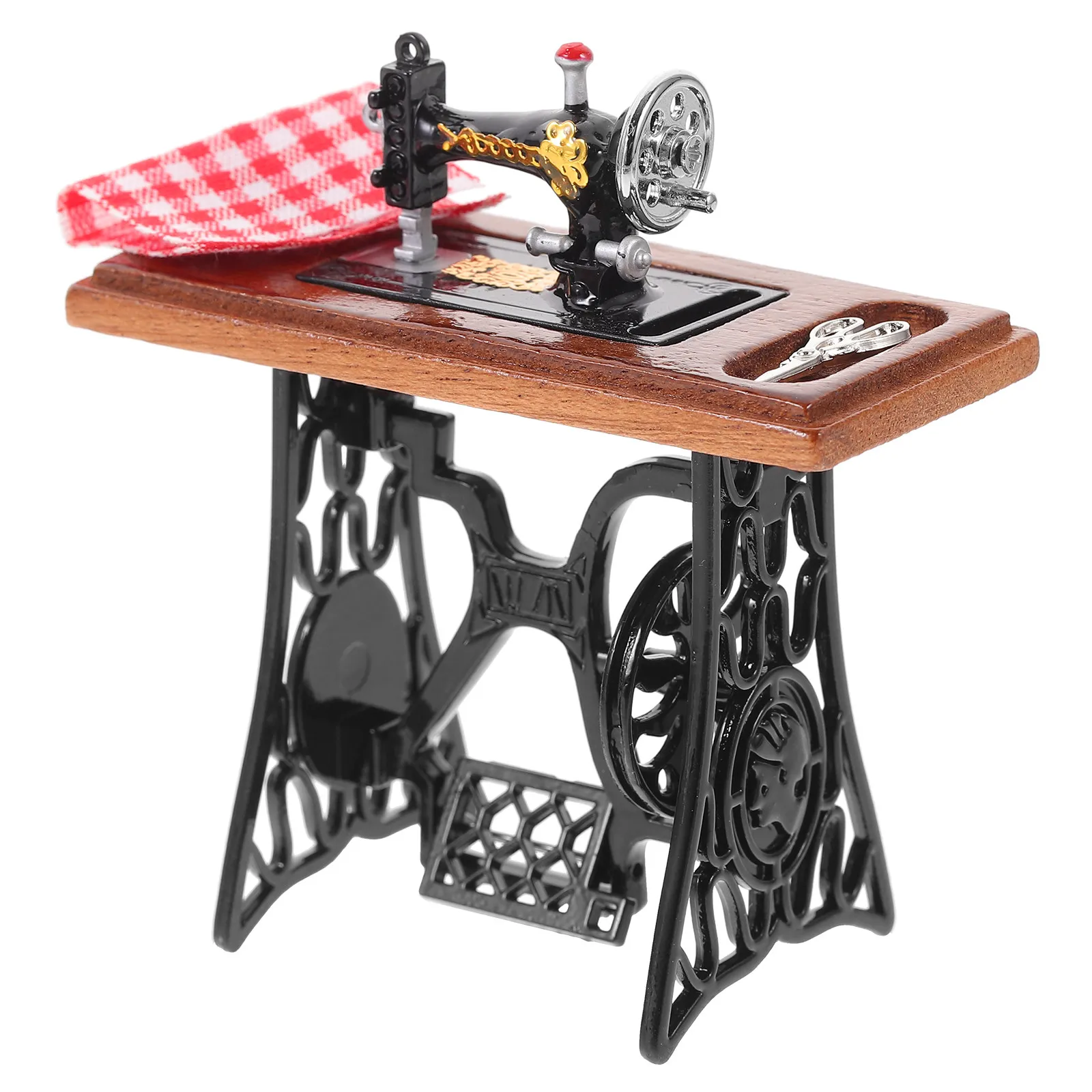 

Vintage Mini Sewing Machine Small Size Lightweight Wear Resistant for Mini House Decoration Photo Props Miniature Sewing Machine