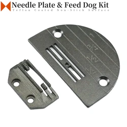 147150LGT + 149057T Teflon Coated Non-Stick Needle Plate & Feed Dog Set For Lockstitch Sewing Machine Fit Sewing Machines