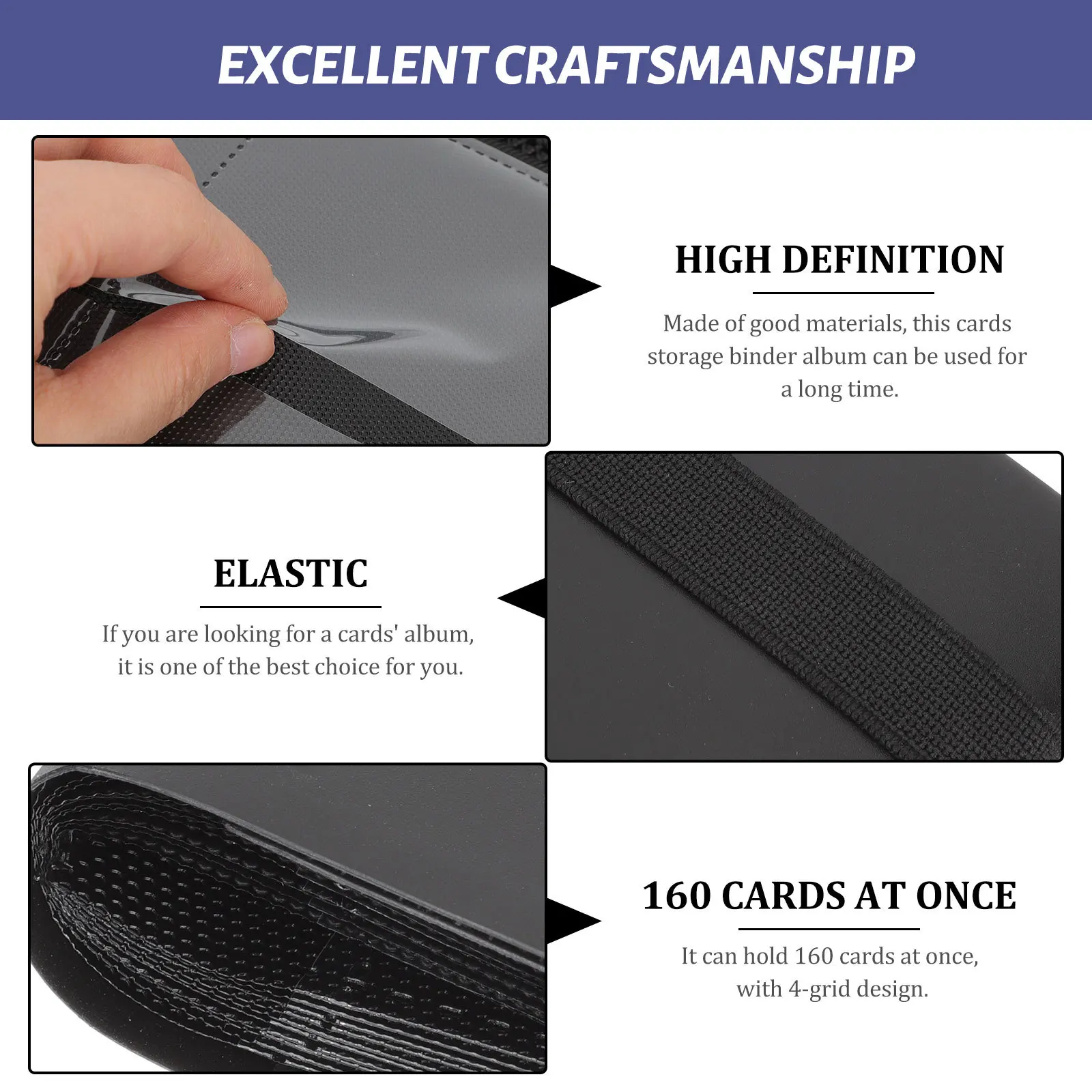 Album Porte-Cartes Design Élégant et Simple Protection Fiable pour Cartes de Jeu, de Sport et de Collection Reliure de Rangement