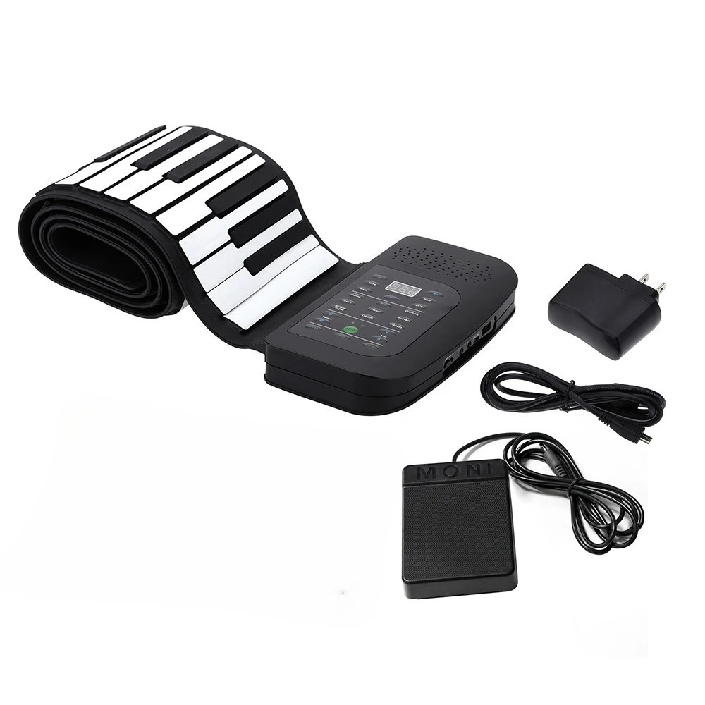 88 Key Roll Up Piano, Portable Electronic Keyboard, Silicone Soft Piano for Kids, Flexible Musical Instrument