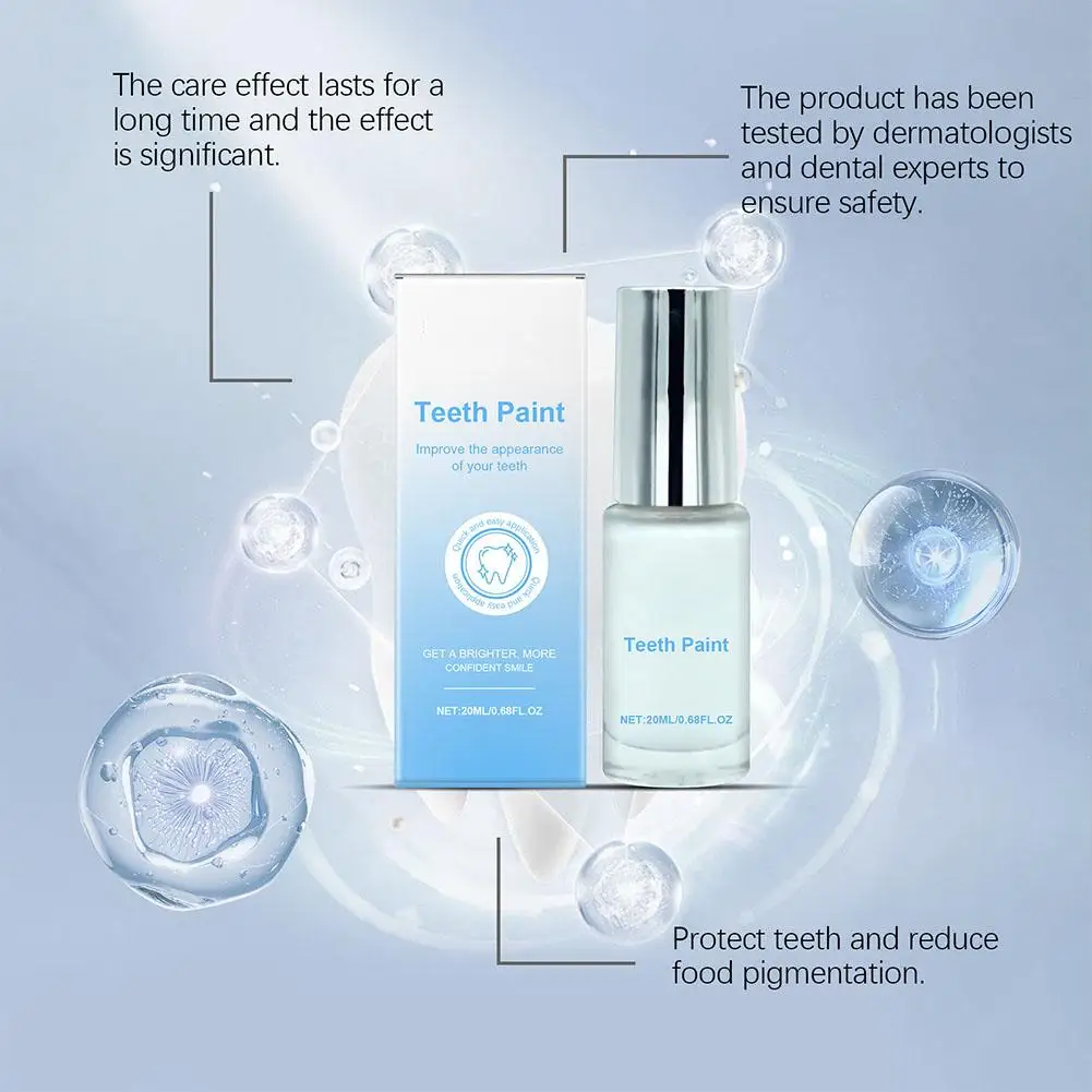 

20ml Teeth Whitening Paint Kit Oral Cleaning For Tooth Stains & Dirt Brighten Teeth With Long-Lasting Freshness & Shine