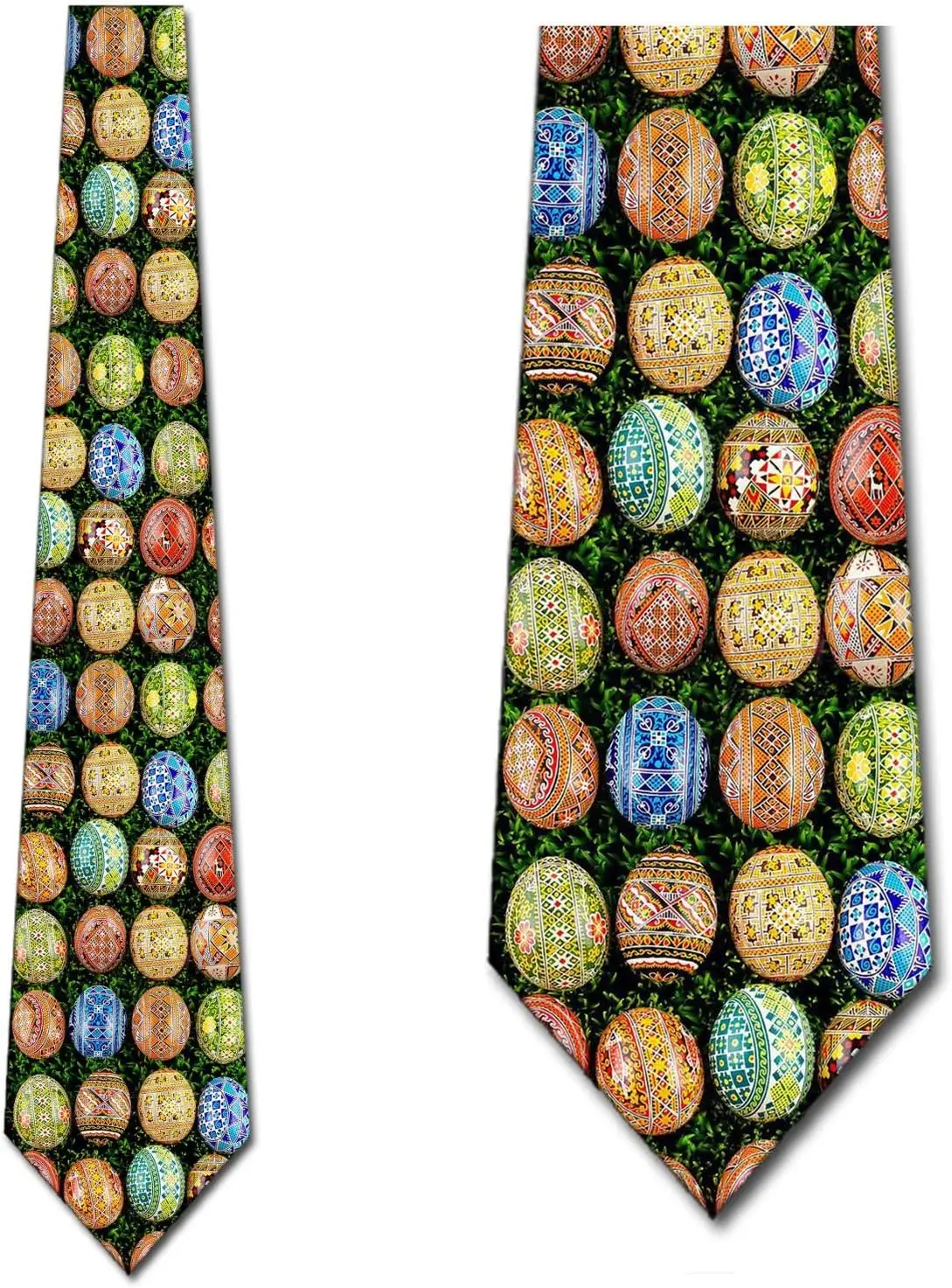 Colorful Easter Ties Mens Easter Egg Necktie Print Women Men Holiday Shirt Wear