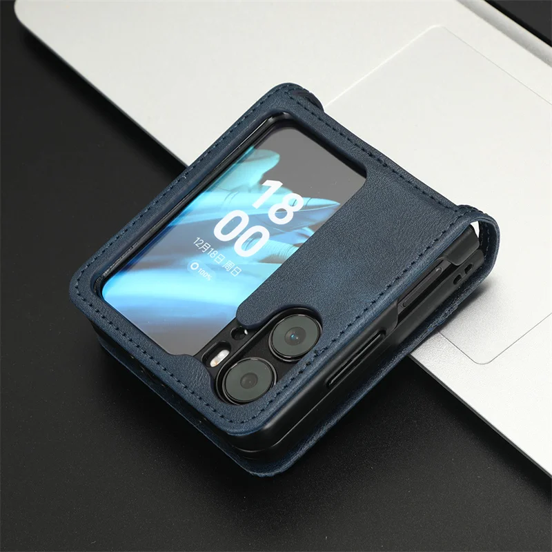 For OPPO Find N2 Flip Luxury retro flip pu leather wallet magnetic adsorption case for oppo find N2 flip phone bags