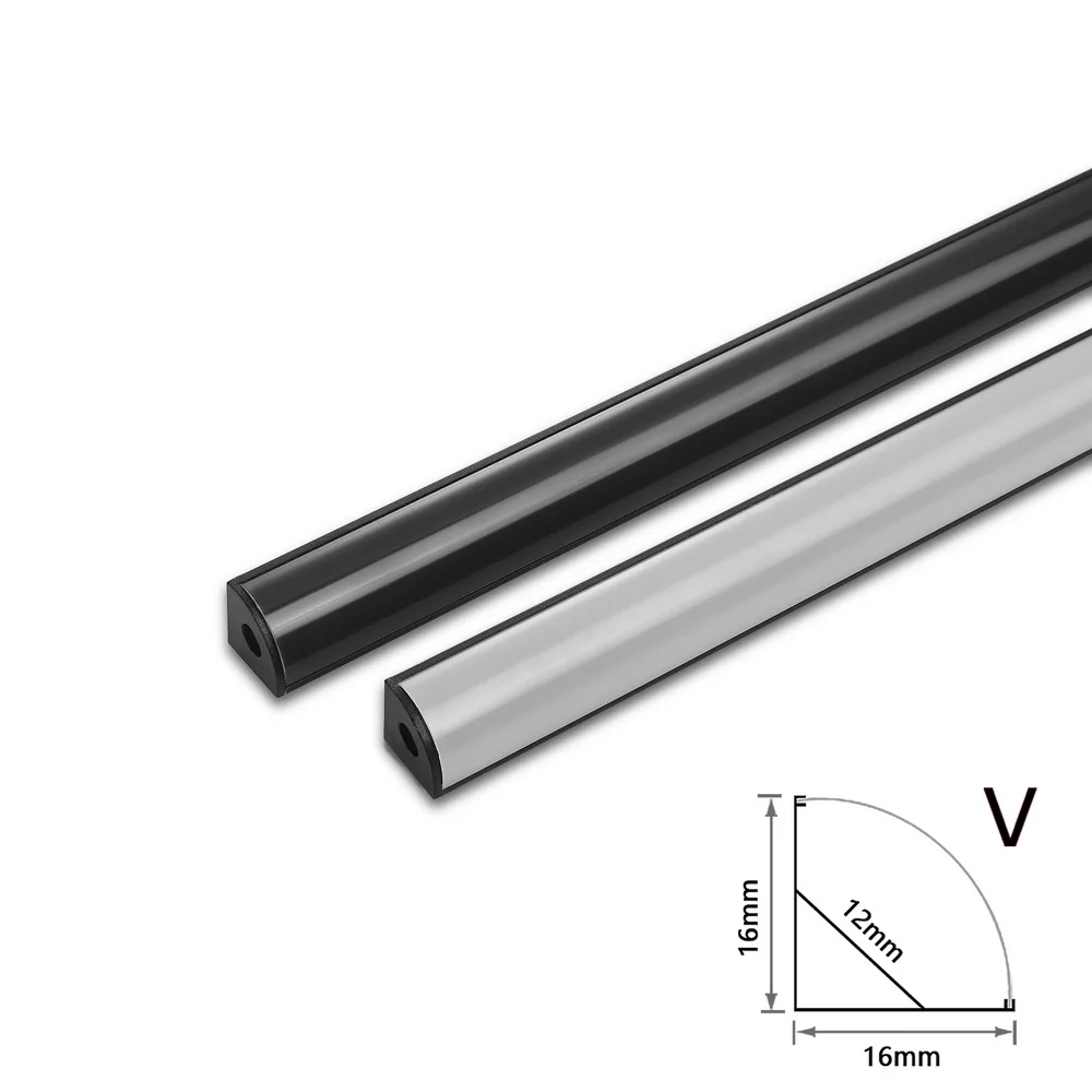 1-30 sztuk/partia 0.5 m/sztuk profil aluminiowy Led typu V do 5050 5630 mleczna/czarna osłona LED kanałowa szafka do szafy listew